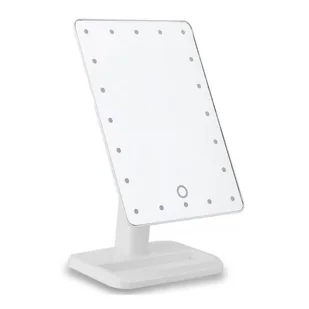 Lusterko do makijażu z 22 diodami LED – 180 obrotowych – białe - Lusterka do makijażu - miniaturka - grafika 1