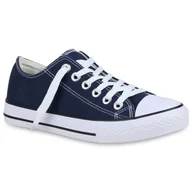 Trampki damskie - Mytrendshoe Damskie Trampki Niskie Płócienne Trenerki Sznurowane Buty Sportowe 821045, Kolor: Granatowy, Rozmiar: 38 - miniaturka - grafika 1