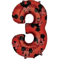 Urodziny dziecka - AMSCAN Balon foliowy cyfra 3 Myszka Mickey - cm - 1 szt. - miniaturka - grafika 1