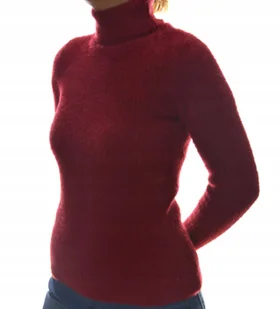 Damski Sweter Typu Alpaka Golf W Prążek Uni - Swetry damskie - miniaturka - grafika 1