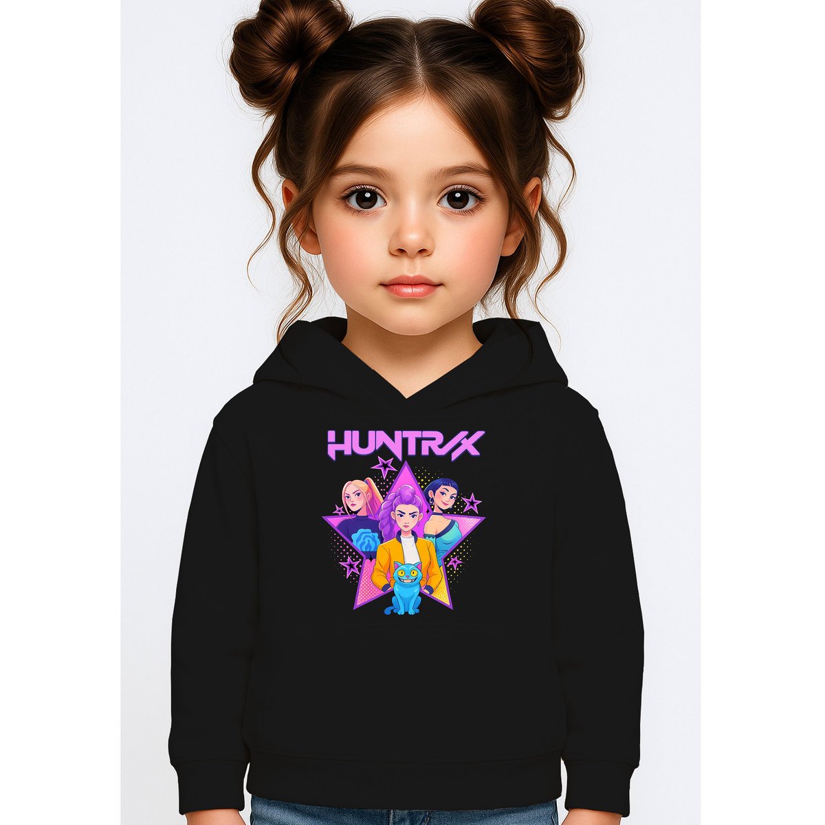 BLUZA DZIECIĘCA KPOP DEMON HUNTERS HUNTRIX 110-116 Z KAPTUREM BAWEŁNIANA
