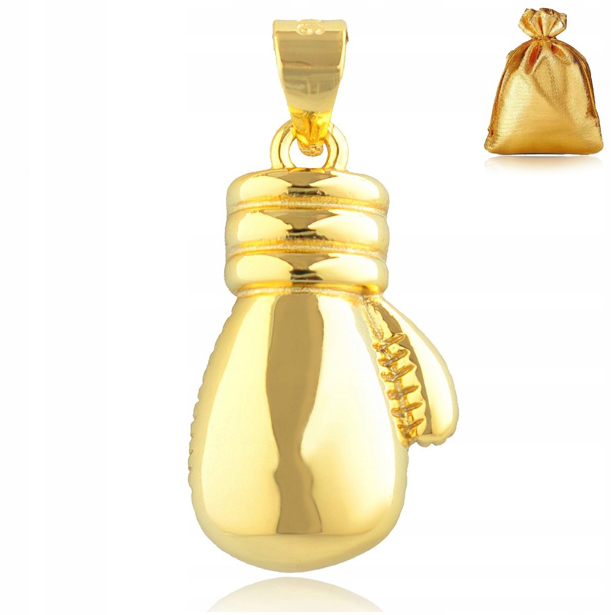 ZŁOTA ZAWIESZKA NA ŁAŃCUSZEK / WISIOREK RĘKAWICA BOKSERSKA SREBRO POZŁACANE