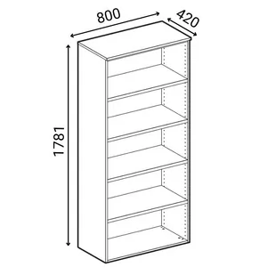Szafa z drzwiami przesuwnymi PRIMO WHITE, 1781 x 800 x 420 mm, biały/dąb naturalny - Szafy biurowe - miniaturka - grafika 2