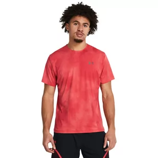 Męska koszulka treningowa Under Armour UA Rush Vent Prtd SS - czerwona - UNDER ARMOUR - Koszulki sportowe męskie - miniaturka - grafika 1
