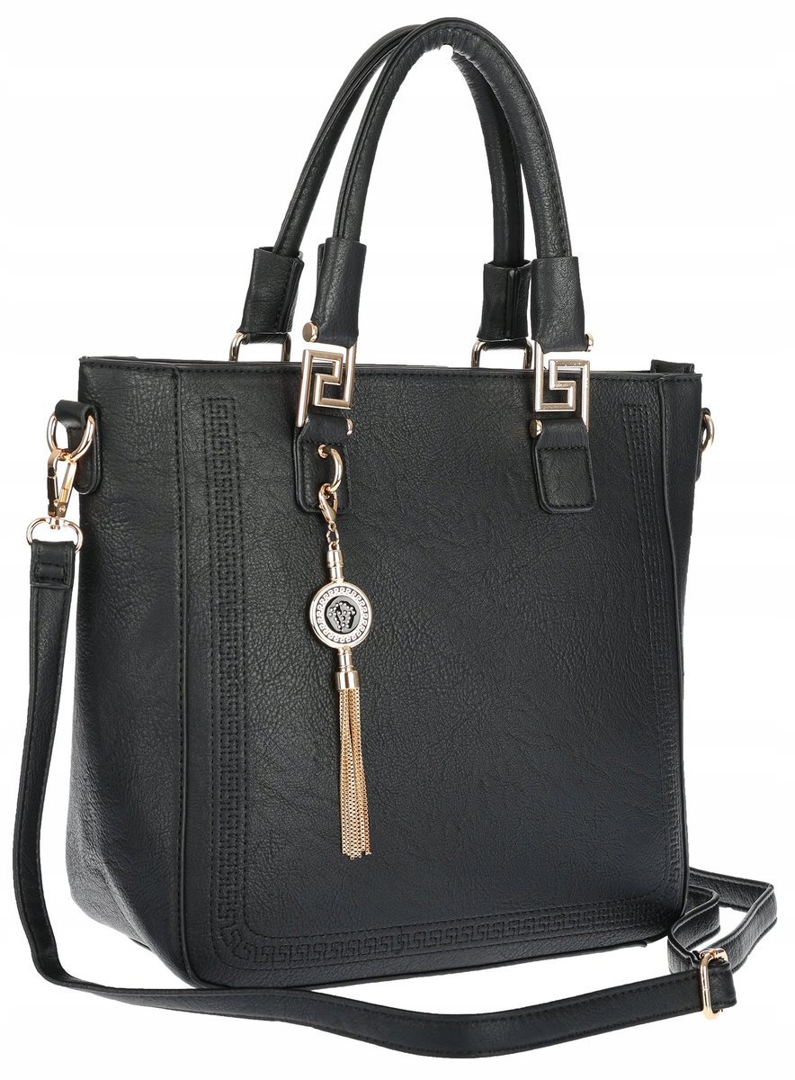 Torebka damska teczka listonoszka duża pojemna torba shopper H063 Czarna