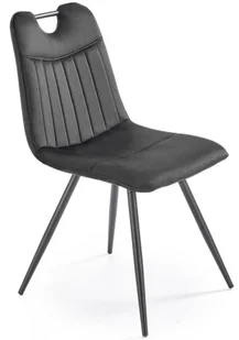 Czarne tapicerowane krzesło na metalowych nogach B4-S02 - Krzesła Czarne tapicerowane krzesło na metalowych nogach B4-S02 - Krzesła - miniaturka - grafika 1