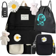 Plecaki worki - Plecak Szkolny Młodzieżowy Tornister Brelok Listonoszka Worek Modny 6w1 - miniaturka - grafika 1