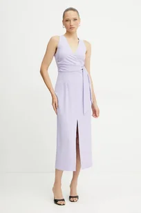 Patrizia Pepe sukienka kolor fioletowy midi prosta 2A2887 A411 - Sukienki - miniaturka - grafika 1