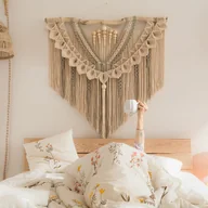 Dekoracje domu - Makrama Pawne krem/oliwka XL - miniaturka - grafika 1