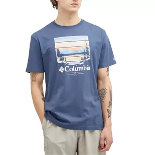 T-shirt męski Columbia Path Lake Graphic Tee II dark mountain/colorful vista - S - Koszulki męskie - miniaturka - grafika 1