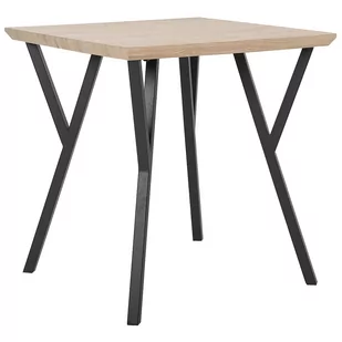 Beliani Stół do jadalni 70 x 70 cm jasne drewno z czarnym BRAVO - Stoły z krzesłami - miniaturka - grafika 1