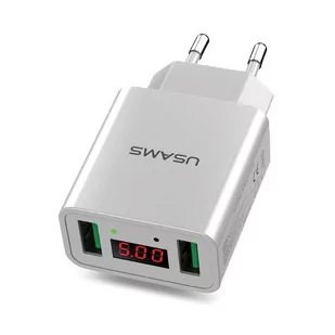 USAMS usams Ładowarka sieciowa CC40TC02 2xUSB 2.2A LED biała - Ładowarki do telefonów - miniaturka - grafika 1