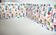 Ochraniacze do łóżeczka - Ochraniacz bawełniany do łóżeczka 30x180 cm - maszyny budowlane - miniaturka - grafika 1