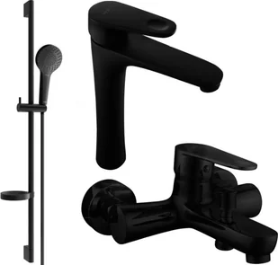 Mexen Kama DS05 zestaw wannowy, czarny - 72513DS05-70 - Zestawy baterii łazienkowych - miniaturka - grafika 1