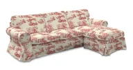 Pokrowce na meble - Dekoria Pokrowiec na sofę Ektorp 2-osobową i leżankę tło ecru czerwone postacie sofa ektorp 2-os i leżanka Avinon 1014-132-15 - miniaturka - grafika 1
