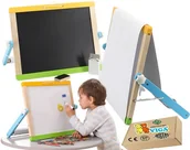 Tablice dla dzieci - Drewniana Tablica 4w1 dla dzieci dziecka 3 4 5 6 7 lat latka Pomoce Szkolne 44545 3+ - miniaturka - grafika 1