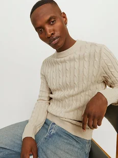 Jack & Jones Sweter w kolorze beżowym - Swetry męskie - miniaturka - grafika 1