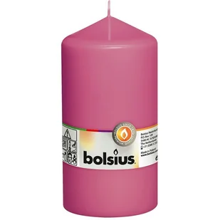 Bolsius świeca bryłowa pieńkowa słupek bezzapachowa 15cm 150/78 mm - Różowa Fuksja - Świece - miniaturka - grafika 1