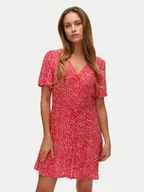 Sukienki - Vero Moda Sukienka letnia Alba 10292845 Czerwony Regular Fit - miniaturka - grafika 1