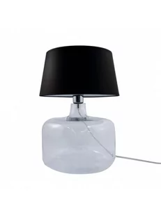 Zuma Line Szklana LAMPA stołowa BATUMI 5528BK abażurowa LAMPKA stojąca czarna przezroczysta 5528BK - Lampy stojące - miniaturka - grafika 1