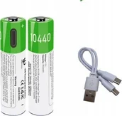 Ładowarki i akumulatory - Pan i Pani Gadżet Wielokrotne Baterie Paluszki Akumulatorki 10440 2 Szt Ładowane Kablem Usb-c - miniaturka - grafika 1