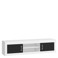 Szafki RTV - Szafka RTV 2D VRN-05 Verin MebloCross Biały Mat / Czarny Połysk - miniaturka - grafika 1