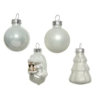 Bombki szklane choinkowe białe Mikołaj Choinka 9sztuk - Bombki - miniaturka - grafika 1