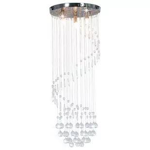 vidaXL Lampa sufitowa z kryształami i koralikami, srebrna, spirala, G9 - Lampy pozostałe - miniaturka - grafika 1