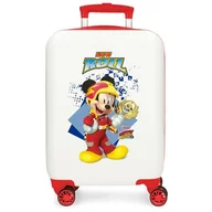 Walizki - Joumma Disney Mickey & Minnie Joy Walizka kabinowa biała 33 x 50 x 20 cm sztywne zapięcie szyfrowe z boku ABS 28,4L 2 kg 4 podwójne koła bagaż ręczny, biała, walizka kabinowa - miniaturka - grafika 1