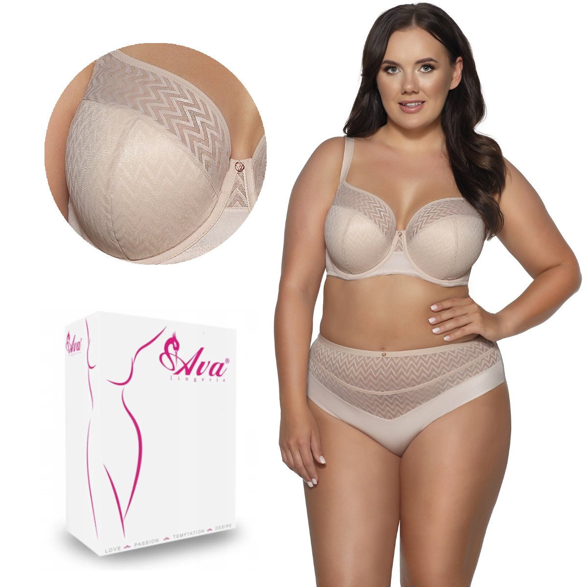 Biustonosz Semi Soft AV 2102 półusztywniany beżowy 65E