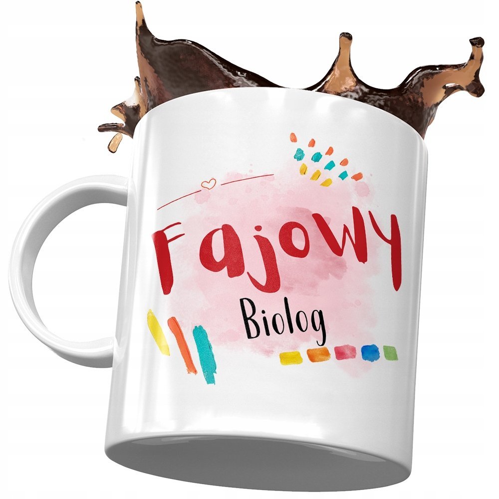 Kubek Dla Biologa Fajowy Biolog Na Prezent z Nadrukiem ze Zdjęciem + Opakowanie na prezent (wzór 02)