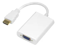 Adaptery i przejściówki - Deltaco R00100029 adapter kablowy 0,2 m HDMI Typu A (Standard) VGA (D-Sub) Biały R00100029 - miniaturka - grafika 1