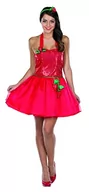 Sukienki - Rubie's 13306-40 damski kostium sexy truskawka Fraise sukienka czerwony owoc karnawał (40), wielokolorowy - miniaturka - grafika 1