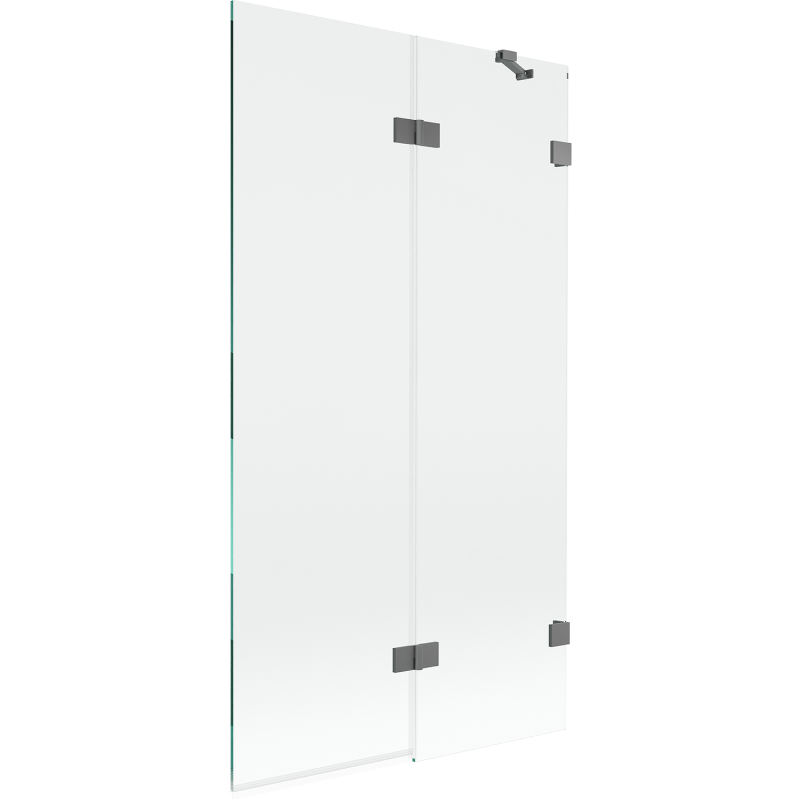 Mexen Lunar parawan nawannowy 2-skrzydłowy prawy 100 x 150 cm, transparent, gun metal - 897-100-100-95-00-P