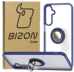 Bizon Etui z uchwytem na palec Case Hybrid Ring do Galaxy A16 4G/5G, przydymione z granatową ramką - Etui i futerały do telefonów - miniaturka - grafika 1