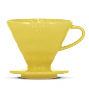 Hario Ceramiczny dripper V60-02 żółty + 40 szt. filtrów 48.79. HAVM-02Ż - Zaparzacze i kawiarki - miniaturka - grafika 1