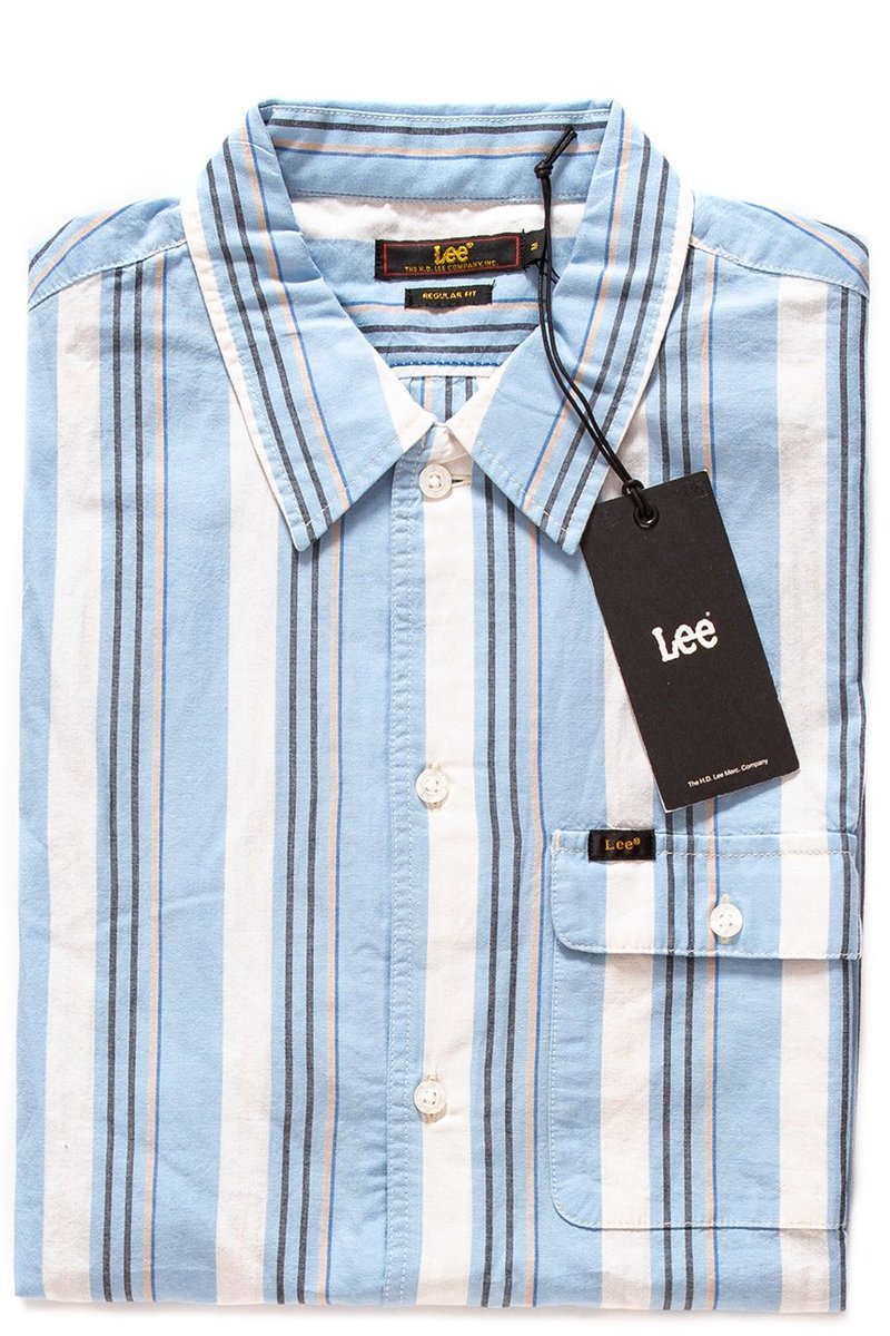 Koszula Męska Krótki Rękaw Rękaw Lee Button Down Variation Sky Blue L66Luglm-M