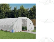 Szklarnie ogrodowe - vidaXL Szklarnia z ramą stalową biała 64 m² 16x4x2 m - Szklarnie - miniaturka - grafika 1