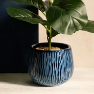 Donice - Osłonka na doniczkę OASIS granatowa 16,5x16,5x13 cm HOMLA - miniaturka - grafika 1