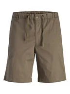Spodenki damskie - Jack&Jones Junior Szorty materiałowe Jaiden 12275013 Brązowy Loose Fit - miniaturka - grafika 1