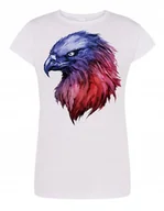 Koszulki i topy damskie - T-Shirt damski kolorowy nadruk głowa ORZEŁ r.M - miniaturka - grafika 1
