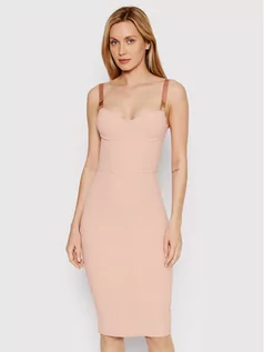 Sukienki - Elisabetta Franchi Sukienka koktajlowa AB-066-21E2-V320 Różowy Slim Fit - grafika 1