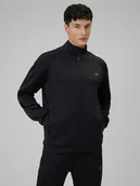 Bluzy męskie - 4F Bluza treningowa regular bez kaptura męska - czarna XXL - miniaturka - grafika 1