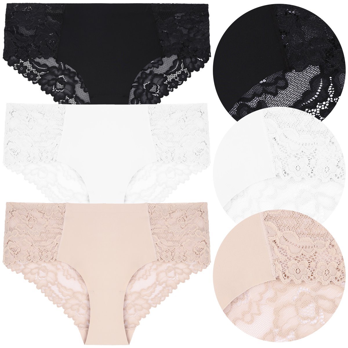 MAJTKI DAMSKIE FIGI Koronkowe Seksowne 3 sztuki 3-PAK MORAJ r. XL