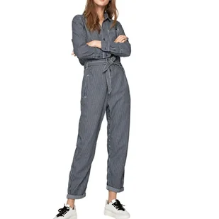 Kombinezon damski Pepe Jeans Cara granatowy w paski koszulowy fason-L - Kombinezony - miniaturka - grafika 1