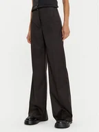 Spodnie damskie - ACCESS FASHION Spodnie materiałowe 44-5039-116 Czarny Wide Leg - miniaturka - grafika 1