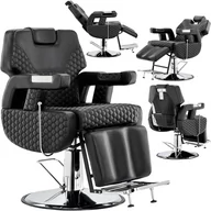 Fotele fryzjerskie - Fotel fryzjerski barberski hydrauliczny do salonu fryzjerskiego barber shop Ibrahim Barberking w 24H - miniaturka - grafika 1
