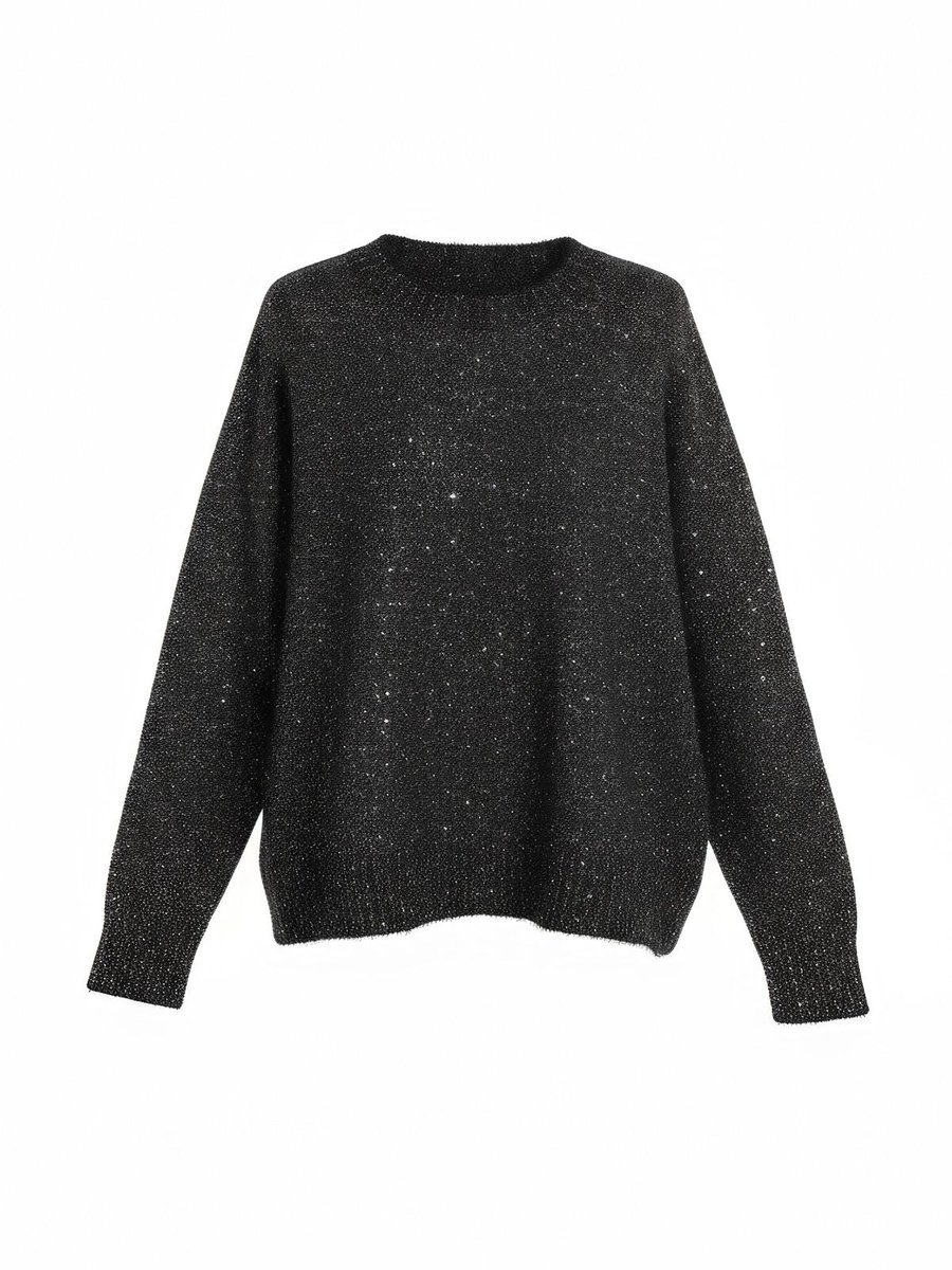 bluzka damskie d.exterior - paillettes soft barchetta corta - brązowy