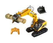 Zabawki zdalnie sterowane - DUŻA KOPARKA ZDALNIE STEROWANA 2W1 ŁADOWACZ METAL RC - miniaturka - grafika 1