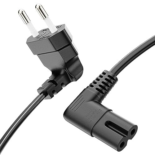 Sonero® Euro kabel sieciowy, kabel zasilający do urządzeń gospodarstwa domowego, wtyczka euro 90° do gniazda IEC 90° C7, 3,00 m, czarny